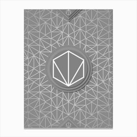 Geometric Glyph Sigil with Hex Array Pattern in Gray n.0157 Canvas Print
