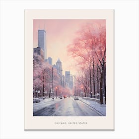 Dreamy Winter Painting Poster Chicago Usa 3 Canvas Print