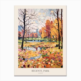 Autumn City Park Painting Regents Park London 3 Poster Canvas Print