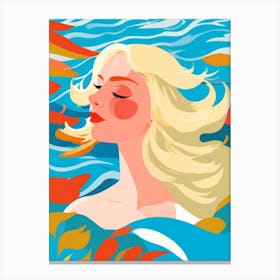 Girl In The Water Canvas Print