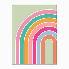 Rainbow Pastel Green Canvas Print