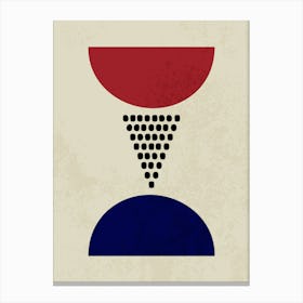 Abstract Geometric Design with Red and Blue Half Circles Lienzos