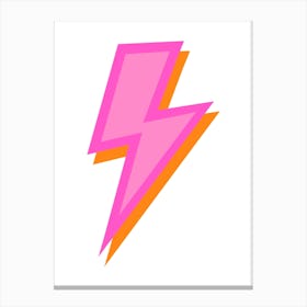 Lightning Bolt Pink and Orange Canvas Print