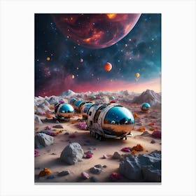 Spaceships On The Moon Canvas Print