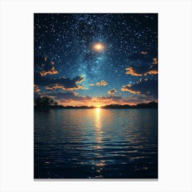 Night Sky Over Water 4 Canvas Print