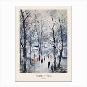 Winter City Park Poster Peoples Park Shanghai China 4 Canvas Print