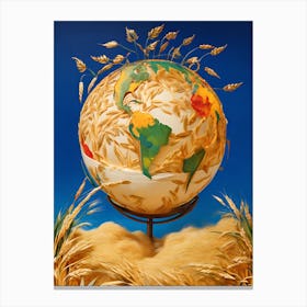 World In Wheat Canvas Print