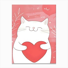 Valentine'S Day Cat Canvas Print