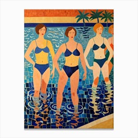 Women In The Pool Canvas Print