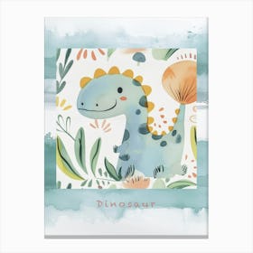 Cute Spiky Pattern Dinosaur 2 Poster Canvas Print