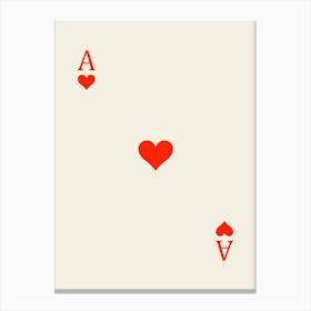 As Heart Poker Playing Cards Red Canvas Print