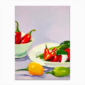 Thai Chili Pepper Tablescape vegetable Canvas Print