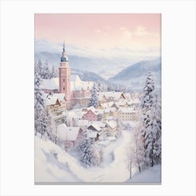 Dreamy Winter Painting Lech Austria 1 Canvas Print