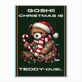 Bear in Christmas Lights Canvas Print