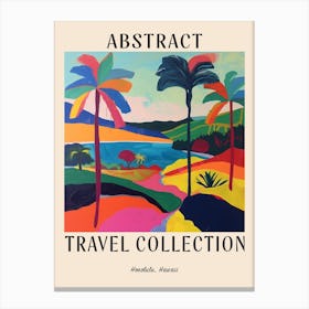 Abstract Travel Collection Poster Honolulu Usa 3 Canvas Print