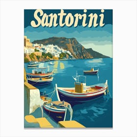 Aihrgdesign A Retro Travel Poster For Santorini Featuring A C 644015d6 C1a2 4096 9c16 9c63f83017c3 1 Canvas Print