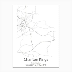 Charlton,United States Minimalist Map 1 Canvas Print