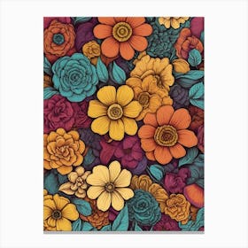 Floral Seamless Pattern Canvas Print