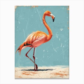 Greater Flamingo East Africa Kenya Tropical Illustration 5 Canvas Print