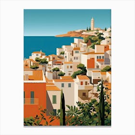 Ibiza, Spain, Graphic Illustration 2 Canvas Print
