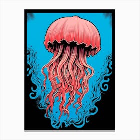Lions Mane Jellyfish Pop Art 2 Canvas Print