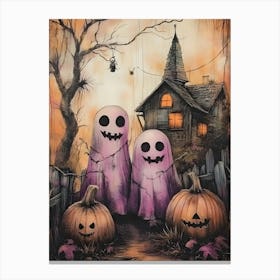 Ghosts In Front Of House 1 Canvas Print