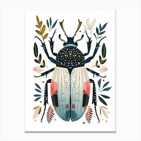 Colourful Insect Illustration Beetle 16 Canvas Print