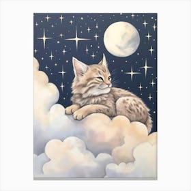 Sleeping Baby Bobcat Canvas Print