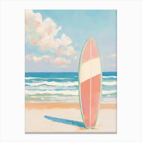 Surfboard On The Beach Canvas Print