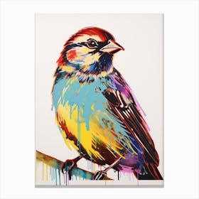 Andy Warhol Style Bird Sparrow 2 Canvas Print