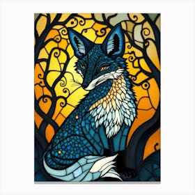 Fox Stained Glass Canvas Print