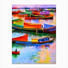 Port Of Chittagong Bangladesh Brushwork Painting harbour Canvas Print
