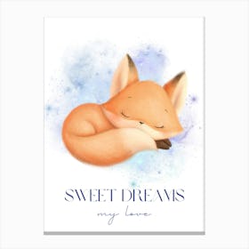 Sweet Dreams My Love Kids and Nursery Canvas Print