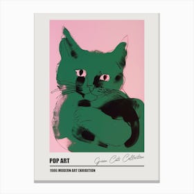 Green Cats Warhol  Style Collection 2 Canvas Print