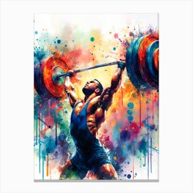 Weightlifter Painting Canvas Print