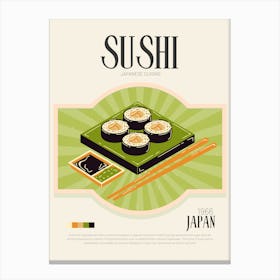 Retro Sushi Canvas Print