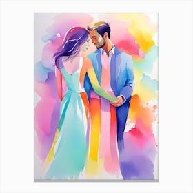 Couple In Love Painting Canvas Print