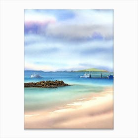 Cemaes Bay 2, Anglesey, Wales Watercolour Canvas Print