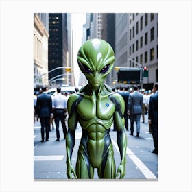 Alien In New York City Canvas Print