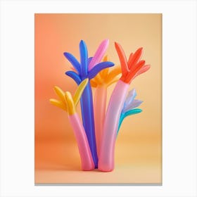 Dreamy Inflatable Flowers Fountain Grass Canvas Print