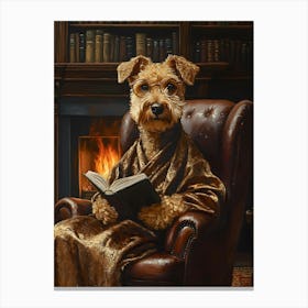 Classy Airedale At The Bar 11 Canvas Print