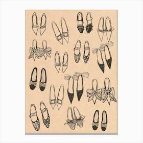 Line art Shoes Canvas Print