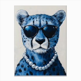 Blue Cheetah 1 Canvas Print