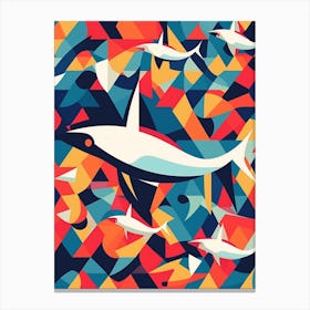 Shark In The Style Of Matisse Abstract 1 Canvas Print