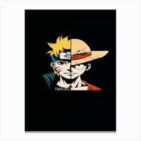 Naruto X Luffy Crossover Canvas Print