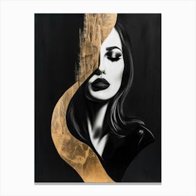 Gold And Black 81 Canvas Print