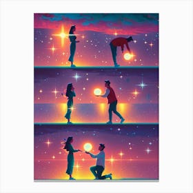 Man Proposes To A Woman Canvas Print