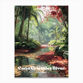 Cano Cristales River Liquid Rainbow Digital Travel Art Canvas Print