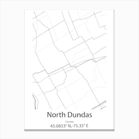 North Dundas,Canada Minimalist Map Canvas Print