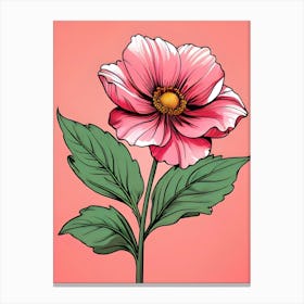 Pink Flower On A Pink Background Canvas Print